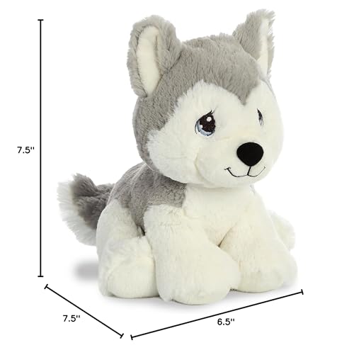 Aurora Inspirational Precious Moments Malakai Wolf Stuffed Animal - Cherished Memories - Enduring Comfort - Gray 8.5 Inche
