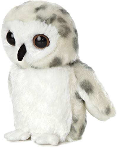 Aurora® Mini Flopsie™ Snowy Owl Stuffed Animal, 7" White, Polyester, Model 31345 - Adorable Companion for All Ages