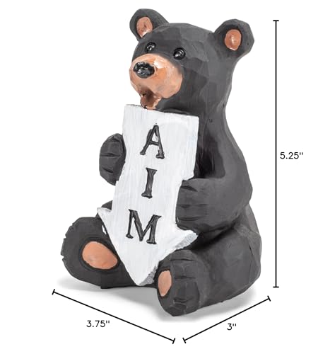 Black Bear Bathroom Decor Toilet Tank Topper Figurine - Aim