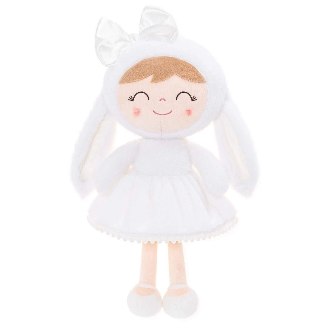 Gloveleya Easter Bunny Gift Baby Girl Gift Plush Bunny Dolls First Baby Doll Toddlers Rabbit Toy Bunny Gifts For Girl White 12 Inches
