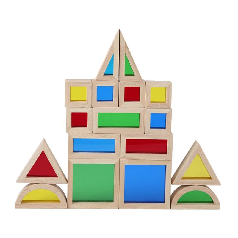 Meadawgs17X Wood Building Blocks Set Valentines Day Gifts 2 Year Rainbow Stacker|Toys & Hobbies|Educational|Other Educational To