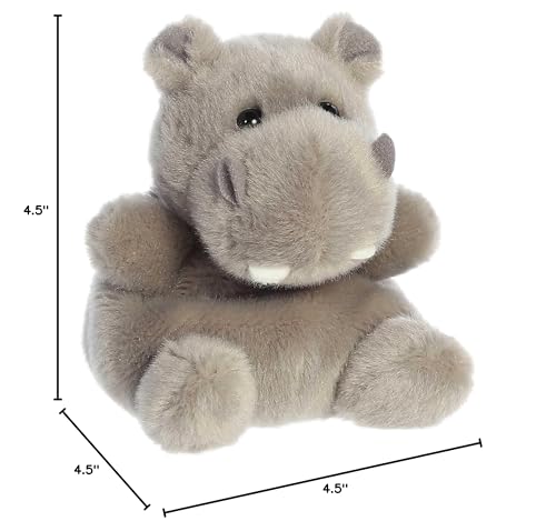 Aurora Adorable Palm Pals Hunk Hippo Stuffed Animal - Pocket-Sized Play - Collectable Fun - Grey 5 Inches