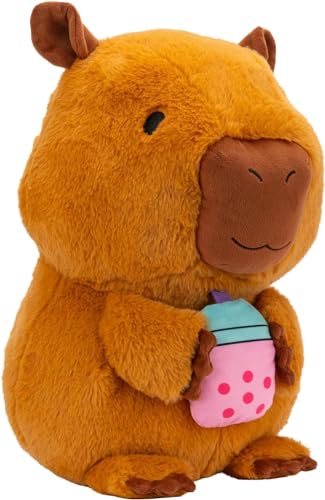 Russ 14-Inch Capybara with Boba Plush - Ultrasoft Official Jazwares Plush Toy, Perfect Gift for Kids and Collectors
