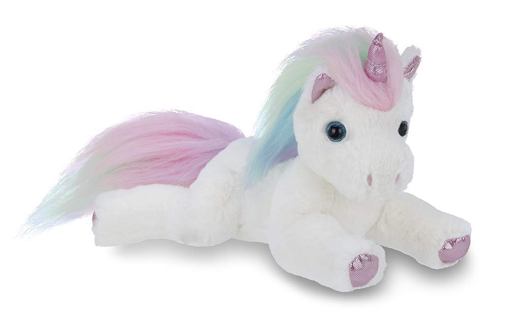 Bearington Rainbow Shimmers The White Unicorn Plush, 17 Inch Unicorn Stuffed Animal