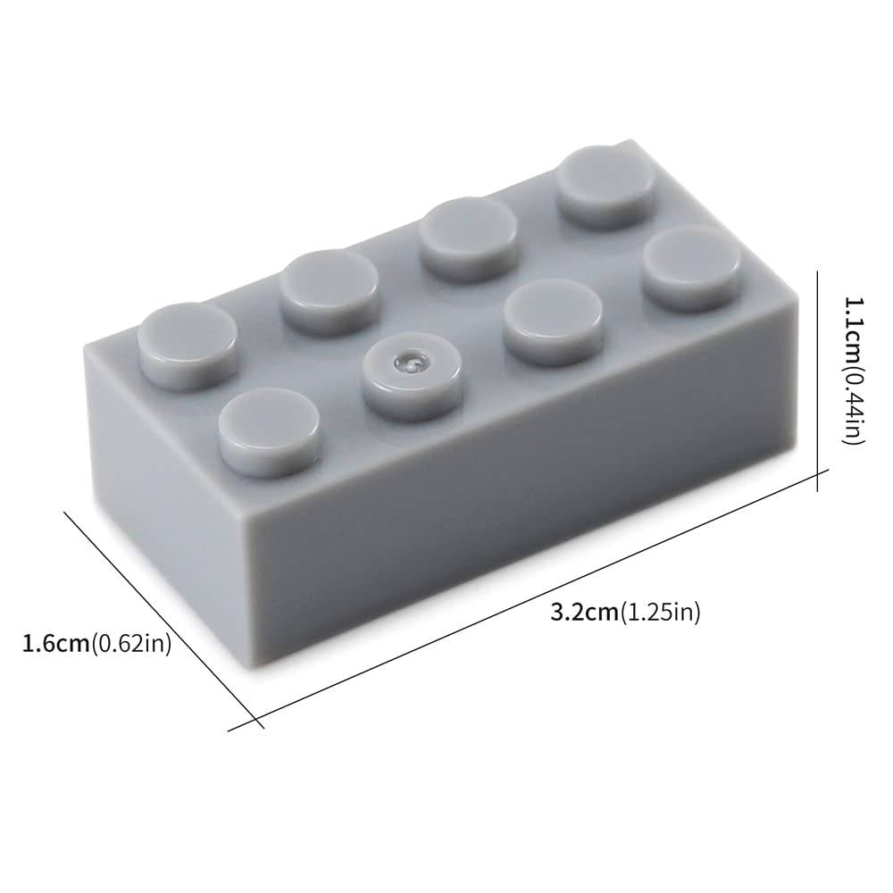 Feleph 100pcs Light Grey Building Blocks Set - Compatible with Major Brick Brands, Plastic Toy Accessories
