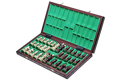 Handmade Chess Set European Ambassador With 21' Board And Hand Carved Chess Pieces