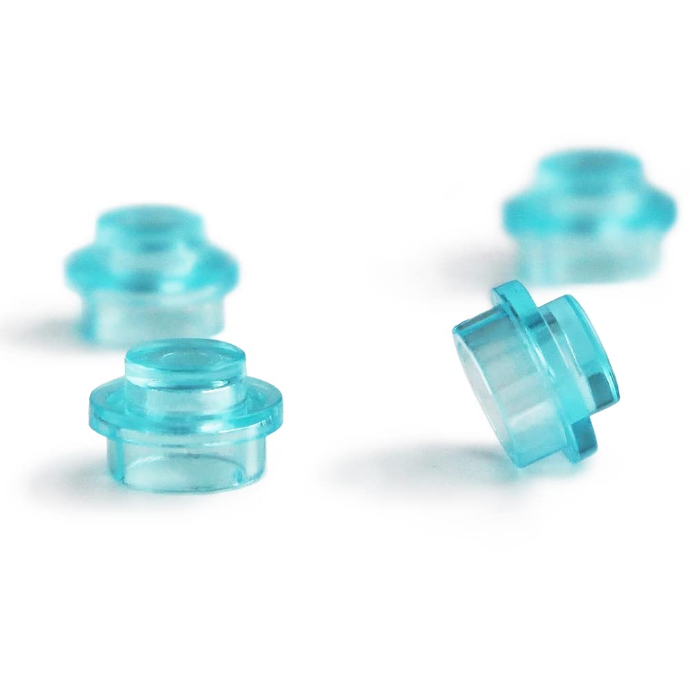 Feleph 1000Pcs Transparent Light Blue Round Plates 1X1 Building Blocks Parts And Pieces Bricks Dots Bulk Studs Accessories Kit C