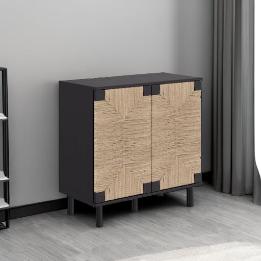 Nathan James Accent Boho Modern Free Standing Buffet Sideboard Hallway, Entryway, Dining Living Room, 1 Storage Cabinet, Beacon