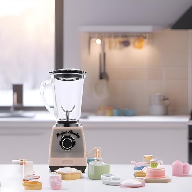 LUOZZY Mini Blender Toy for Kids, 2.16inch Tiny Toy Blender Dollhouse Accessories Smoothies Blender Toy Pretend Play Kitchen App