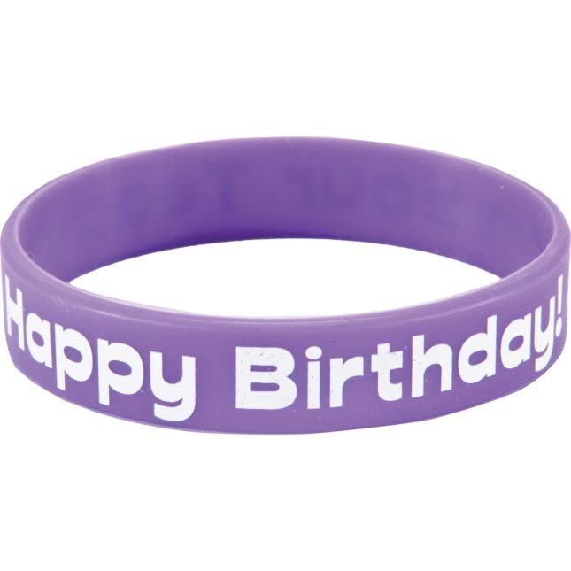 Really Good Stuff Happy Birthday from Your Teacher Silicone Bracelets - Set of 24 - Classroom and Teacher Must Haves, Student Gi