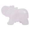 Carved Natural White Quartz Gemstone Elephant Healing Guardian Statue Figurine Crafts 2 Inch