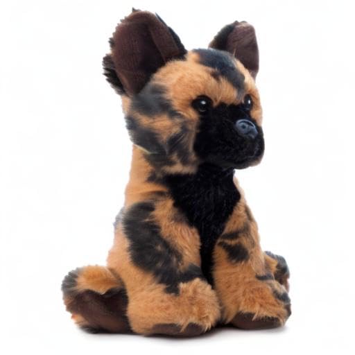 The Petting Zoo African Wild Dog Plush Toy - 6" Brown Stuffed Animal, Eco-Friendly Recycled Materials, Model 421005