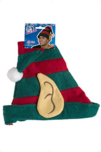 Cesar Elf Hat - Green with Red Stripes