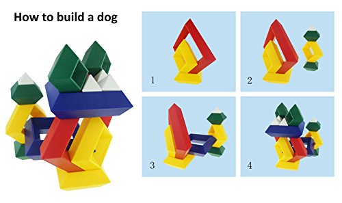 Kutoi Pyramid Stacking Toy Building Blocks 3D Puzzle Brain Teasers For Kids And Adults-Creative Preschool Learning Activities- Toddler Building Toys, Kids Blocks For 3 Year Old Boys & Girls