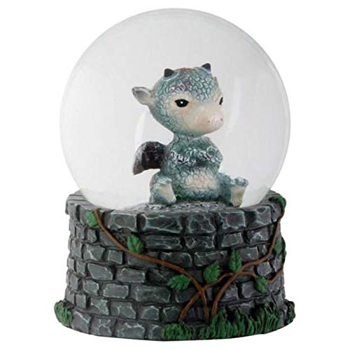 Ytc 3.5 Inch Cold Cast Resin Sulky Baby Dragon Water Snow Globe Figurine