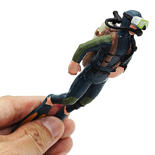 Hiawbon People Models Underwater Swimmers Action Figures Realistic Divers Figurines Plastic Speed Boat Model,Set Of 6