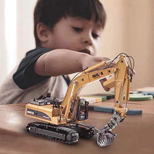 Gemini&Genius Construction Vehicle Toys Timber Grab Excavator Heavy Metal 1/50 Scale Grab Wooden/Building Materials Vehicle Engi