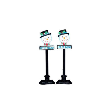 Lemax Spooky Town Snowman Street Lamp, Set Of 2 #34640