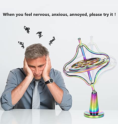 Changaida Metal Gyroscope Anti-Gravity Spinning Top Balance Toy Gift (Colorful)