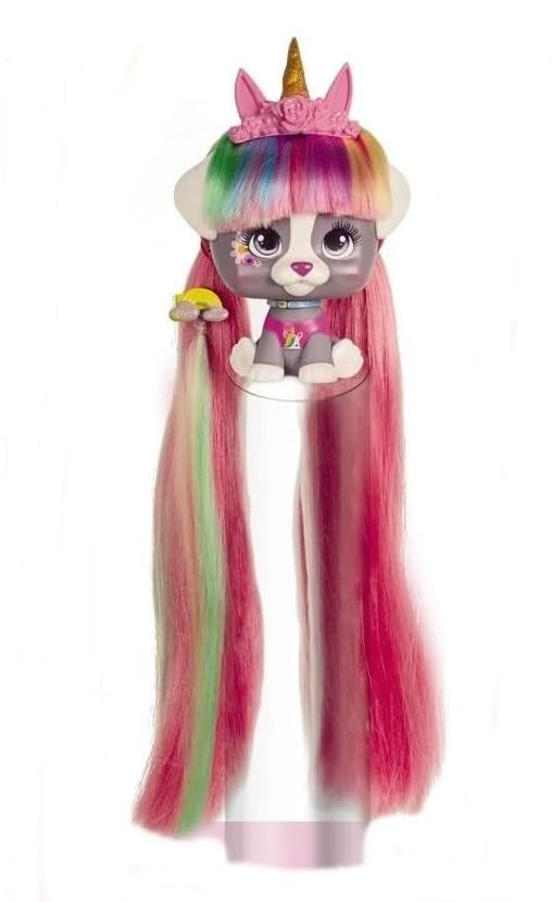 Fratelli I Love Vip Pets Series 1 | New Hair | LetS Dare | - Pups With Long Hair And 9 Accessories Including Styling Chair (Lad