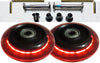 Luggage Lighted Wheel Set - Red Color Lights - 76X24Mm Wheel Size