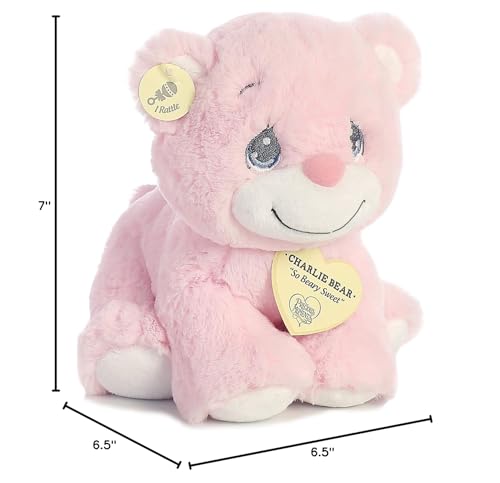 Aurora® Inspirational Precious Moments™ Charlie Bear Stuffed Animal - Cherished Memories - Enduring Comfort - Pink 8.5 Inches