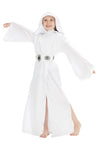 Rodwake Children'S Princess Cosplay Costume Girls White Tunic Hooded Robe Halloween Kids Outfit