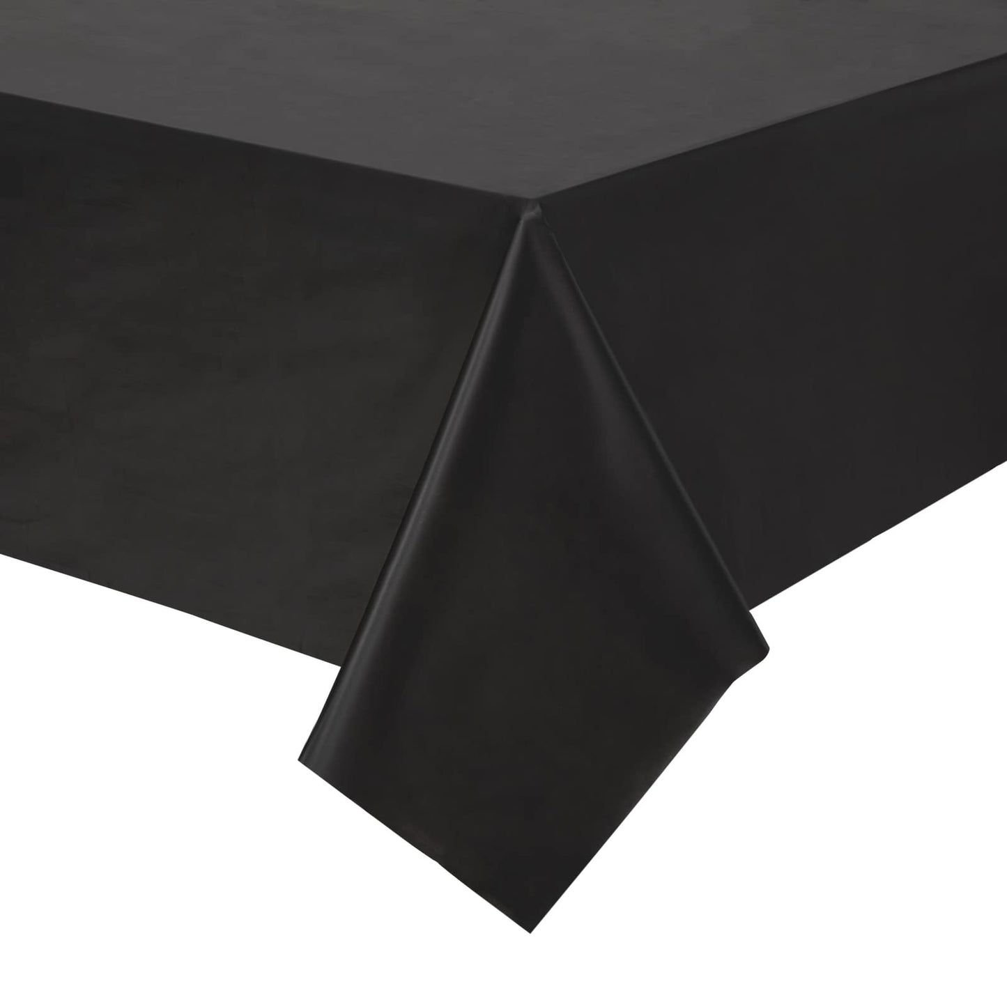 Juvale 3 Pack Black Plastic Tablecloth for Rectangle Tables, 54 x 108 Inches, Disposable Tablecloth Cover for Birthday, Hallowee
