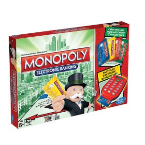 Hasbro Gaming Monopoly E Electronic Banking - Multicolor, Modern Board Game for Family Fun and Strategy