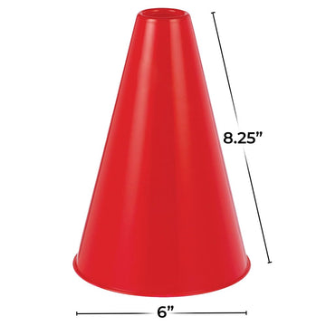 Red Plastic Megaphone (8.25' X 6') ? 1 Pc - Eco-Friendly & Lightweight Design - Ideal For Sports Events, Parties & Cheerleading