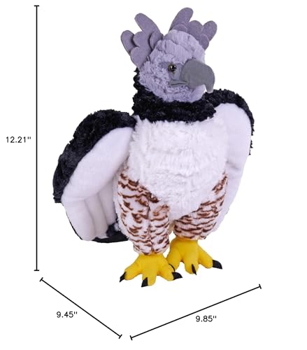 Wild Republic Cuddlekins Harpy Eagle Plush Toy - 12 Stuffed Animal Made from Recycled Water Bottles, Eco-Friendly & Adorable