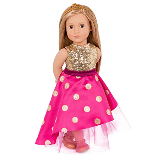 Our Generation Sarah Girl Doll – Princess Themed 18-Inch Fashion Doll With Tiara And Sparkly Dress – Includes 4 Piece Clothing Set