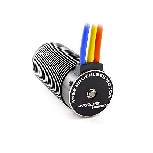 HobbyStar 4092 Brushless Sensorless Motor 1300KV for 1/8 RC Monster Truck/Truggy - Aluminum, Model 375-43-033