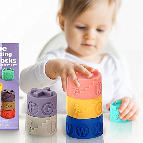 Baby Blocks&Balls 6 To 12 Months And Up Soft Building Stacking Block 18Pack,Stackingtoys For Toddlers, Sensory Montessori Teethi