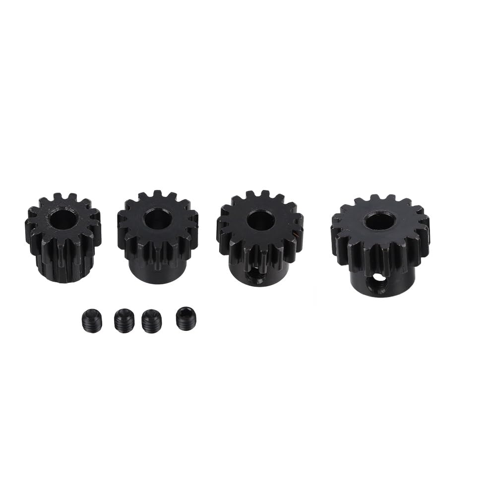 Hardened Steel Upgrade Pinion Gear Set: 13T 14T 15T 16T Fit 5Mm Rc Motor Shaft (Work With Steel Spur Gears) For Rc Vehicles, Set