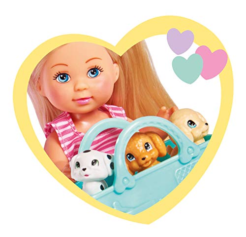 Simba Evi Love Puppy Fun Doll With Three Cute Puppies And Great Dog Play/Swing, Slide And 2-In-1 Buggy / 12 Cm/Suitable For Children From 3 Years