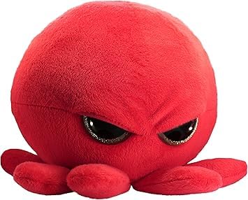 The Grumpy Octopus - Grumpy Baby Octopus - Adorable Super Soft Plush Stuffed Animal Toy (Glitter Eyes) - Large 8 Inch - Unique G