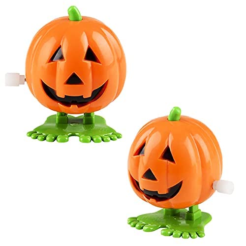 The Dreidel Company Halloween Pumpkin Wind-Up Toys, Birthday Party Favors, Novelty Toys for Boys and Girls, 2'' Inches (12-Pack)