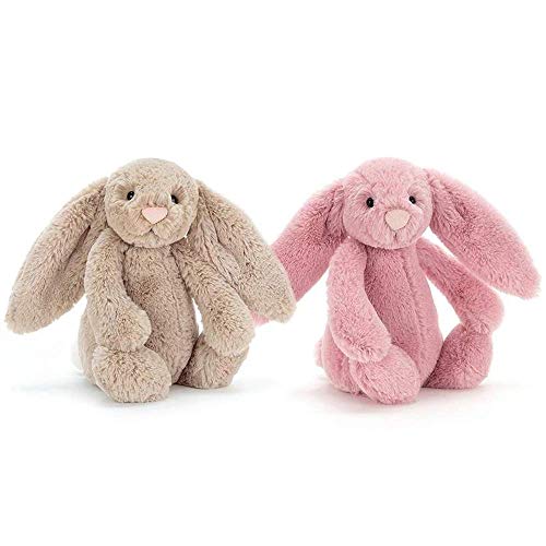 Jellycat Bashful Beige Bunny Stuffed Animal, Small, 7 Inches
