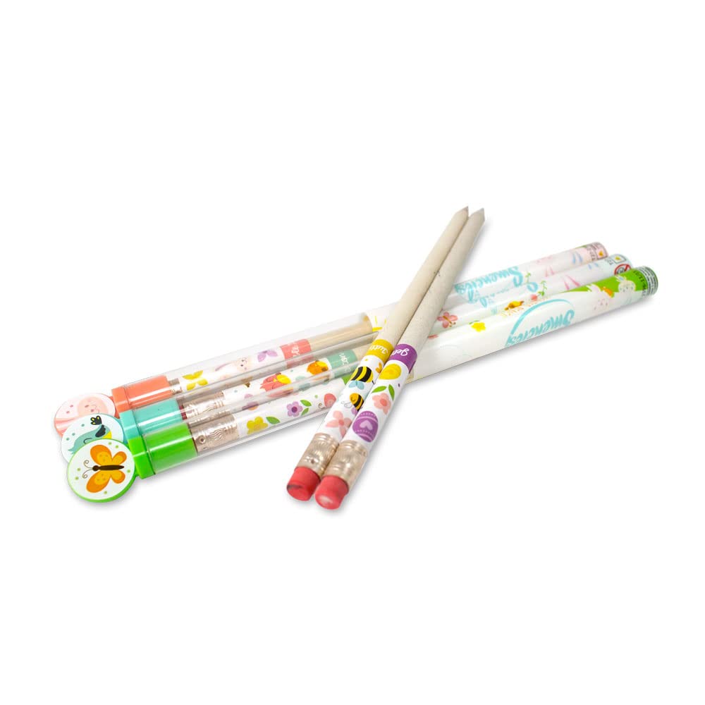 Scentco Spring Smencils Cylinder - 50 Count HB #2 Scented Pencils, Recycled Newspaper, Ideal for Kids, Classroom Rewards, Party Favors