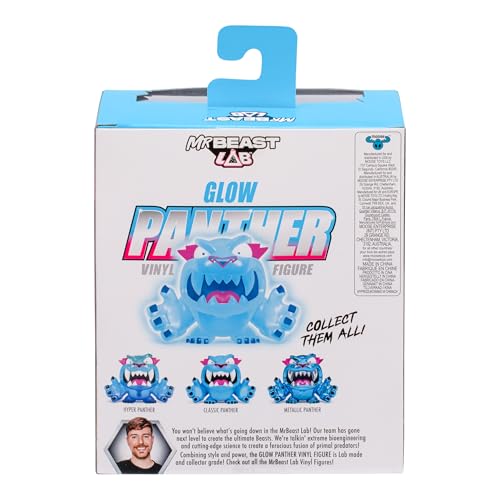 Mrbeast Lab Collectible Vinyl Figures - Glow Panther - 3.5'' Tall, Packaged In A Premium Display Box. 4 To Collect!