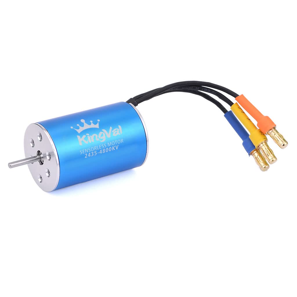 Kingval Replacement 2435 4800Kv Sensorless Brushless Motor Shaft 2.3Mm Compatible With 1/16 1/18 Rc Car