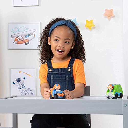 Blippi Mini Vehicle 2-Pack Bundle - Features Ice Cream Truck and Race Car, Each with a Toy Figure Seated Inside - Educational Ve