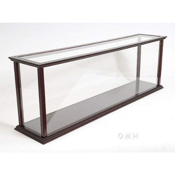Old Modern Handicrafts Large Display Case - Plexiglass Panels, Wooden, Brown, 44.8L x 9.3W x 15.0H Inches, Model P019