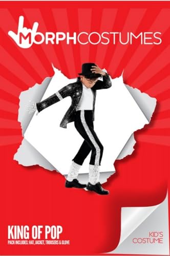 Morph Popstar Costume for Kids 80s Disco Outfits for Boys Retro Costume Kids 80s Party Wear Fun Dress Up, Medium