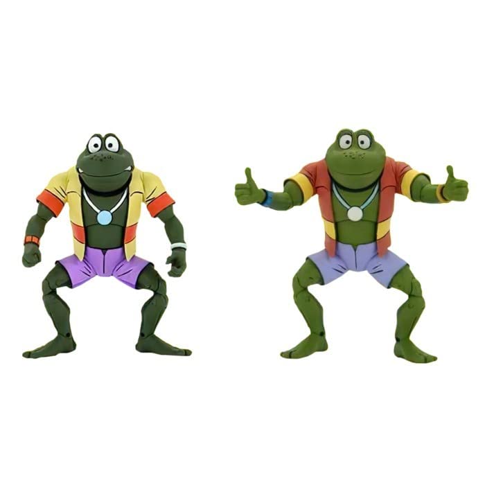 NECA Teenage Mutant Ninja Turtles 7" Napoleon & Atilla Frog Action Figures Set - Plastic, One Size, As Shown, Model 54174