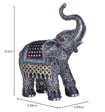 George S. Chen Imports Ss-G-88051 Black Thai Elephant With Trunk Raised Collectible Figurine Statue