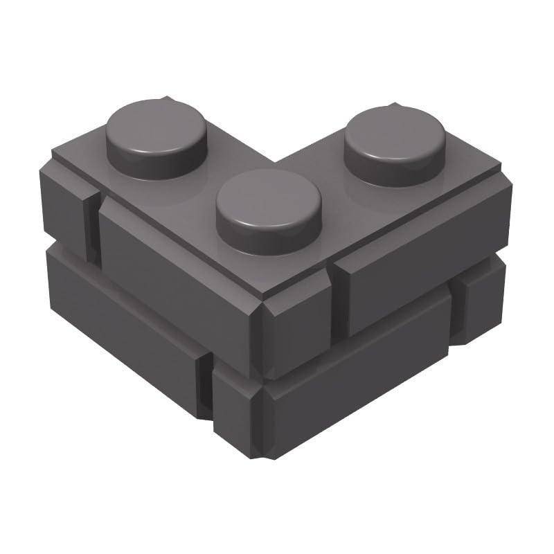 YUJHITP 200 Pcs Dark Gray 1+2 Masonry Profile Bricks, Classic Dark Gray Building Wall Bricks Blocks Bulk, Compatible with Lego P