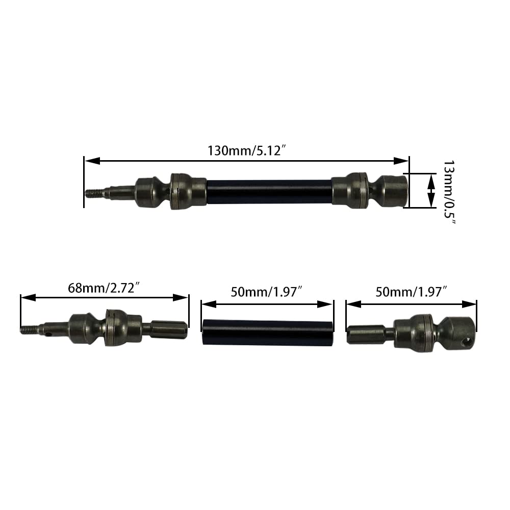 RCAWD 4X Slider Front/Rear Drive Shaft Set for 1/10 Arrma 1/10 Big Rock 4X4 V3 3S Blx Brushless Monster Truck RTR Upgrade Parts(