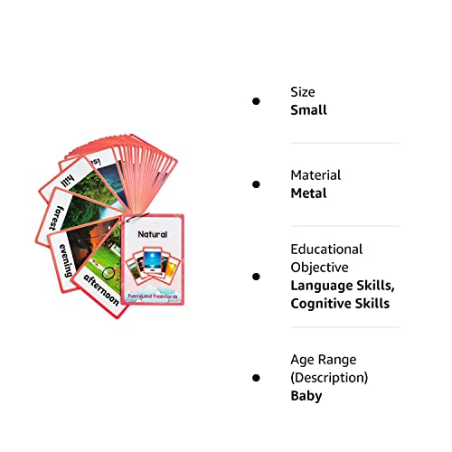 Lilias Natural Flash Cards, Toddler Learning Toys, Preschool Learning Toys, Homeschool Supplies, Learning Supplies For Kindergarten, 4.3 X 3.14 Inch, 23 Cards In Set